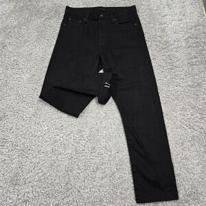 Uniqlo Men's Black Selvedge Slim Straight Jeans Size 28x32 (Fits‎ 29x27) Denim